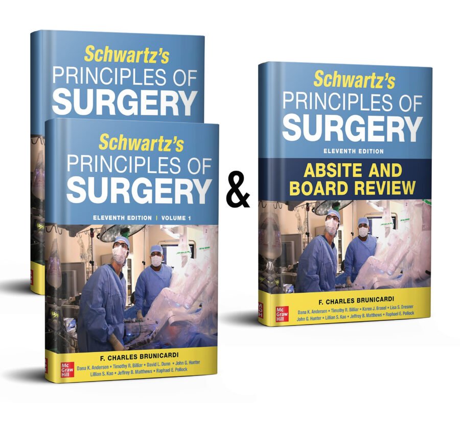 SCHWARTZ'S PRINCIPLES OF SURGERY 2-volume set + ABSITE and Board Review 11th Edition